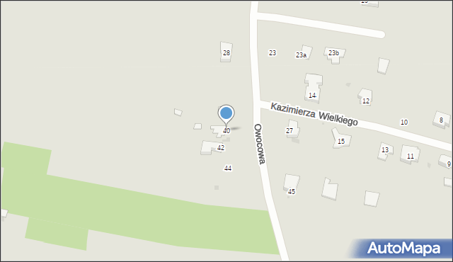 Radomsko, Owocowa, 40, mapa Radomsko