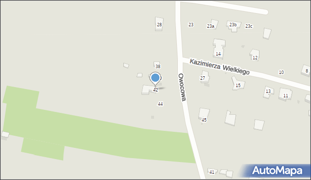 Radomsko, Owocowa, 42, mapa Radomsko