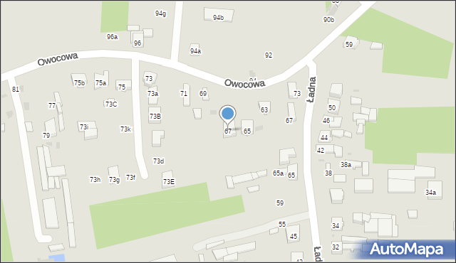 Radomsko, Owocowa, 67, mapa Radomsko