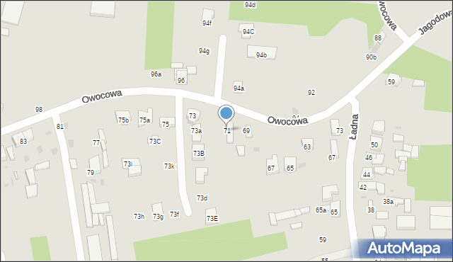 Radomsko, Owocowa, 71, mapa Radomsko