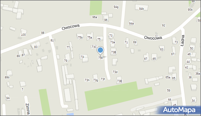 Radomsko, Owocowa, 73k, mapa Radomsko