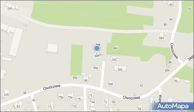 Radomsko, Owocowa, 94f, mapa Radomsko