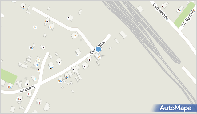 Sławków, Owocowa, 3A, mapa Sławków