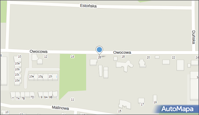 Słupsk, Owocowa, 16, mapa Słupska