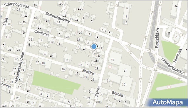 Sosnowiec, Owsiana, 2, mapa Sosnowca