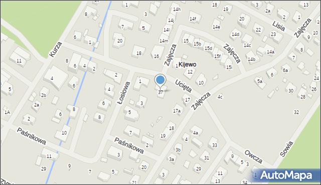 Szczecin, Owcza, 37, mapa Szczecina