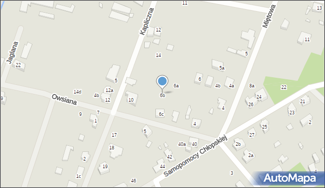 Szczecin, Owsiana, 6b, mapa Szczecina