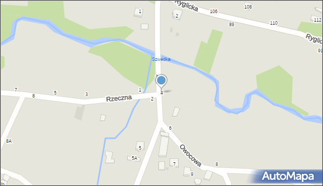 Tuchów, Owocowa, 4, mapa Tuchów