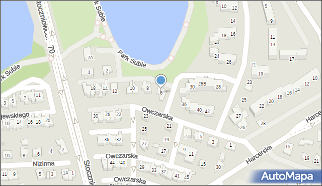 Tychy, Owczarska, 6, mapa Tychów