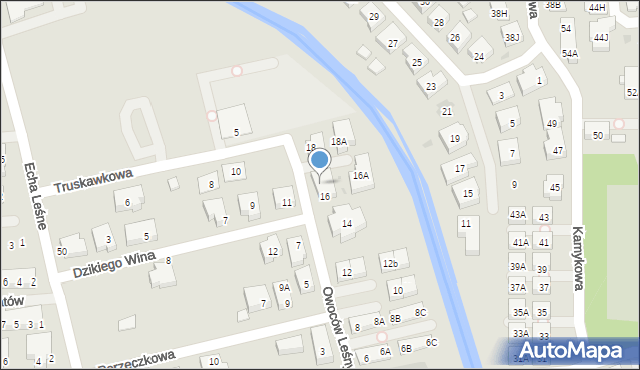 Warszawa, Owoców Leśnych, 16B, mapa Warszawy