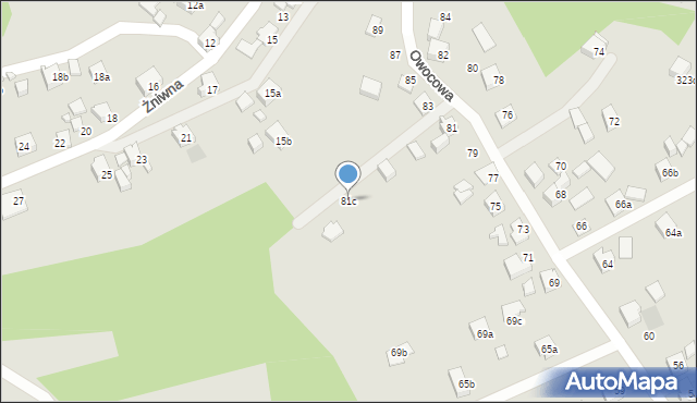 Wodzisław Śląski, Owocowa, 81c, mapa Wodzisławia Śląskiego