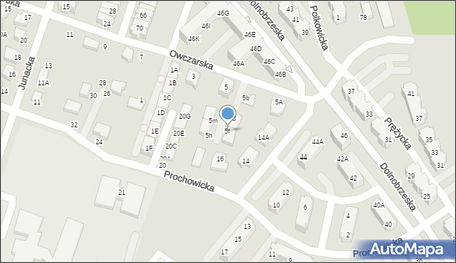 Wrocław, Owczarska, 5f, mapa Wrocławia