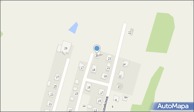 Zagościniec, Owocowa, 20, mapa Zagościniec