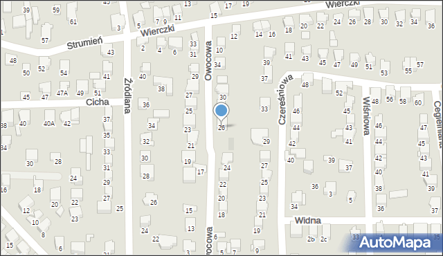 Zawiercie, Owocowa, 26, mapa Zawiercie