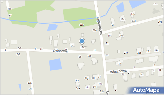 Zgierz, Owocowa, 17a, mapa Zgierz