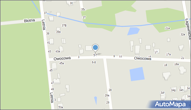 Zgierz, Owocowa, 5/7, mapa Zgierz