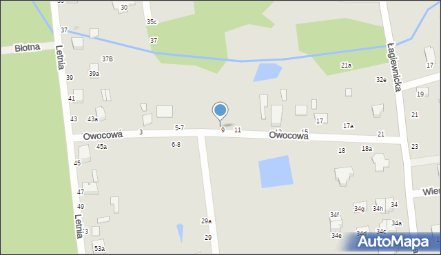 Zgierz, Owocowa, 9/11, mapa Zgierz