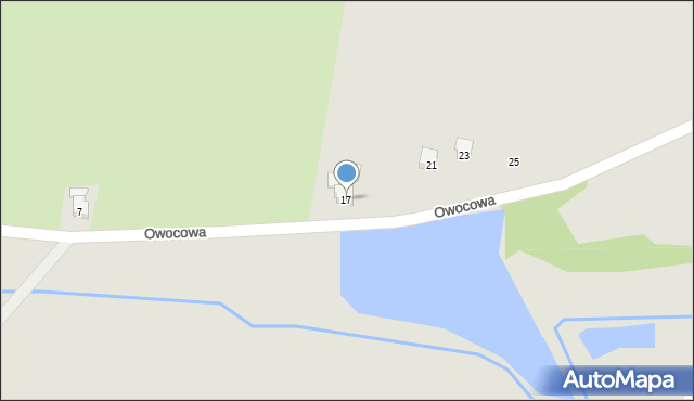 Żory, Owocowa, 17, mapa Żor