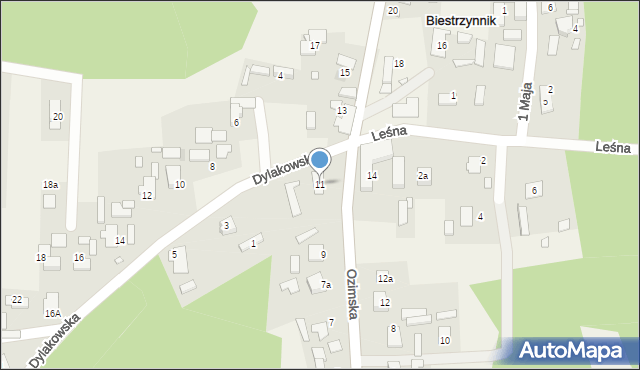 Biestrzynnik, Ozimska, 11, mapa Biestrzynnik