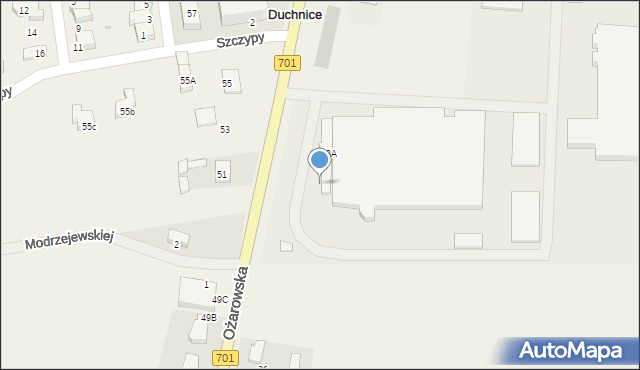 Duchnice, Ożarowska, 28A, mapa Duchnice