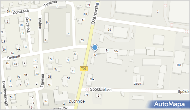 Duchnice, Ożarowska, 32, mapa Duchnice