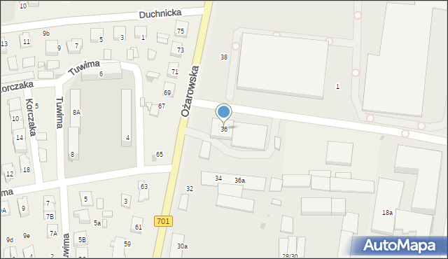 Duchnice, Ożarowska, 36, mapa Duchnice