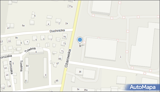 Duchnice, Ożarowska, 38, mapa Duchnice