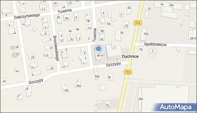 Duchnice, Ożarowska, 57, mapa Duchnice