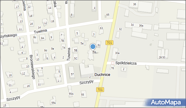 Duchnice, Ożarowska, 59a, mapa Duchnice