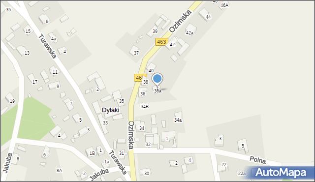 Dylaki, Ozimska, 36a, mapa Dylaki