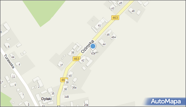 Dylaki, Ozimska, 42a, mapa Dylaki