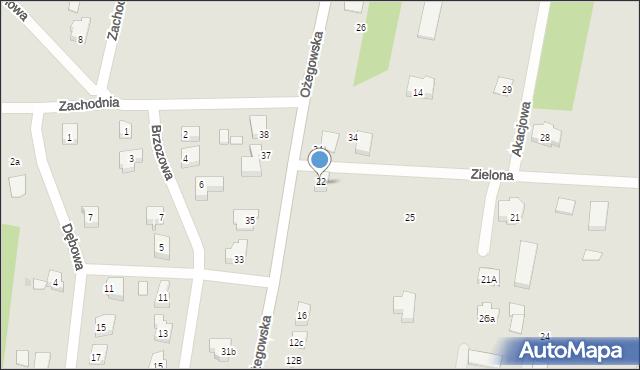 Działoszyn, Ożegowska, 22, mapa Działoszyn