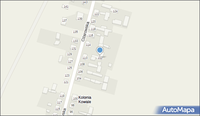 Kowale, Ożarowska, 112, mapa Kowale