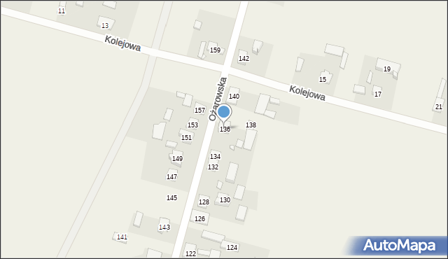 Kowale, Ożarowska, 136, mapa Kowale