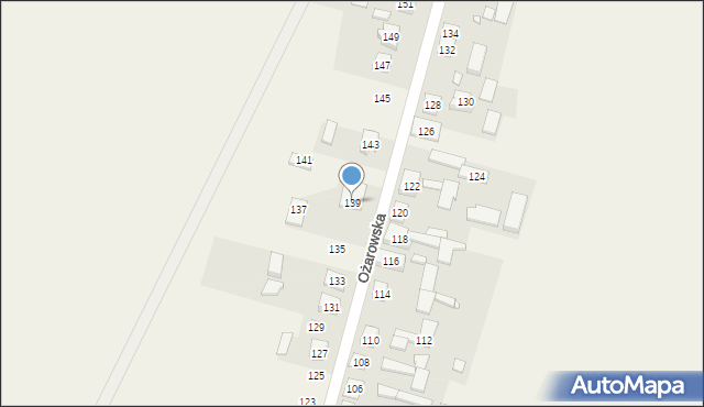 Kowale, Ożarowska, 139, mapa Kowale