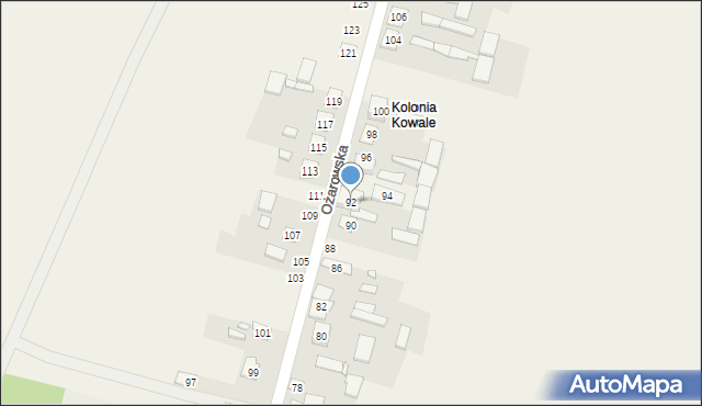 Kowale, Ożarowska, 92, mapa Kowale