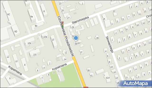 Łęczyca, Ozorkowskie Przedmieście, 33, mapa Łęczyca