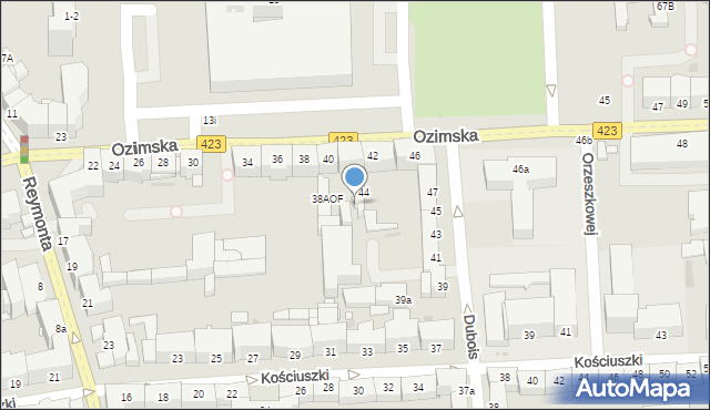 Opole, Ozimska, 40OF, mapa Opola