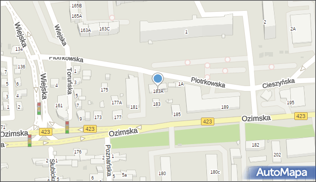 Opole, Ozimska, 183A, mapa Opola