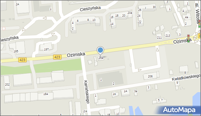 Opole, Ozimska, 204, mapa Opola