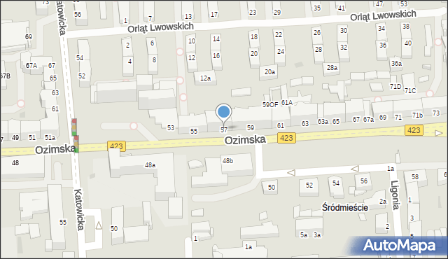 Opole, Ozimska, 57, mapa Opola