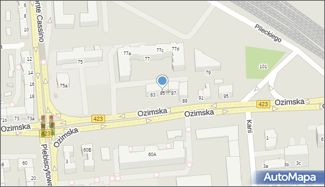 Opole, Ozimska, 85, mapa Opola