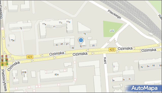 Opole, Ozimska, 91, mapa Opola