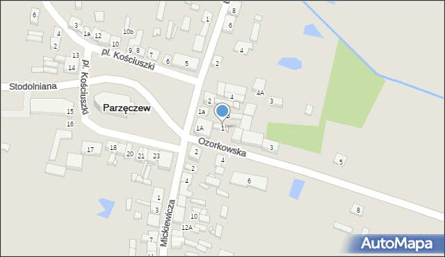 Parzęczew, Ozorkowska, 1, mapa Parzęczew