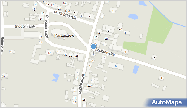 Parzęczew, Ozorkowska, 2, mapa Parzęczew