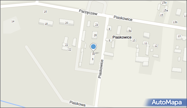 Parzęczew, Ozorkowska, 32, mapa Parzęczew