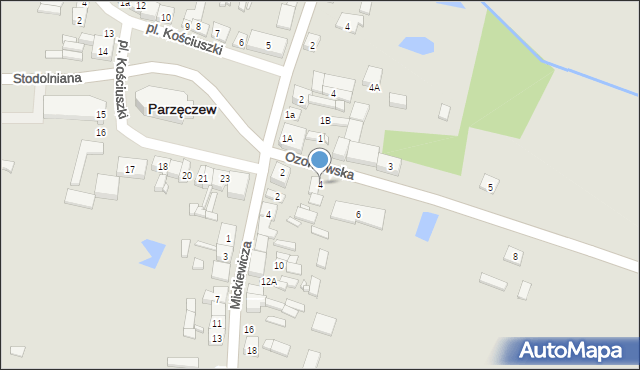 Parzęczew, Ozorkowska, 4, mapa Parzęczew