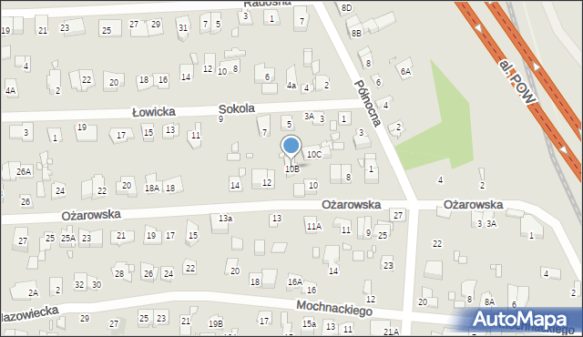 Piastów, Ożarowska, 10B, mapa Piastów