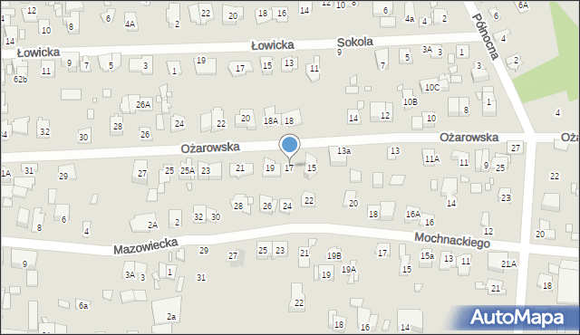 Piastów, Ożarowska, 17, mapa Piastów