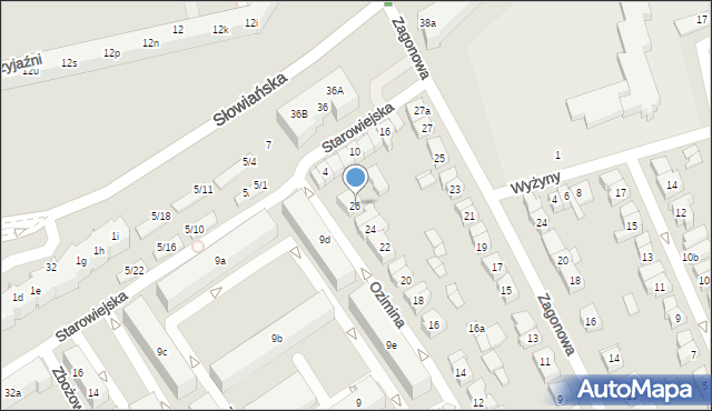 Poznań, Ozimina, 26, mapa Poznania